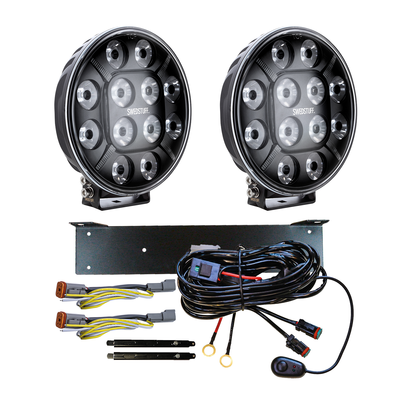 COMPLETE KIT 2X LDL04 DRIVING LIGHT 9" LED Strands