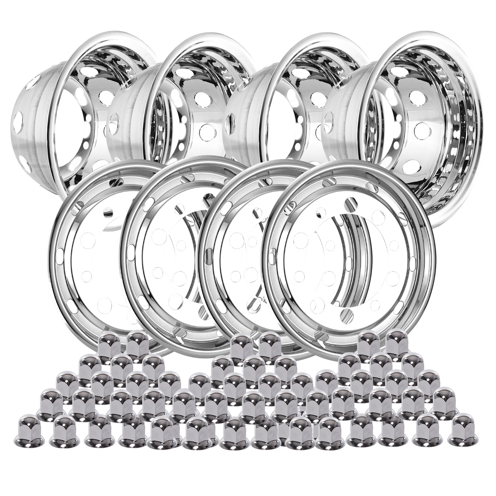 WHEEL COVER KIT SUITABLE VOLVO, MAN, MERCEDES TRIDEM WIDE RIM Strands